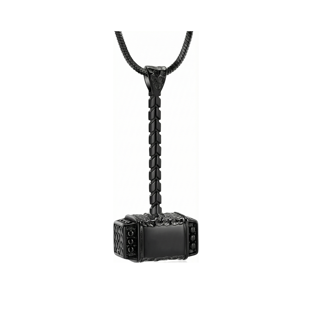 The Guardian: Heavy-Duty Mjolnir Thor's Hammer Urn Necklace