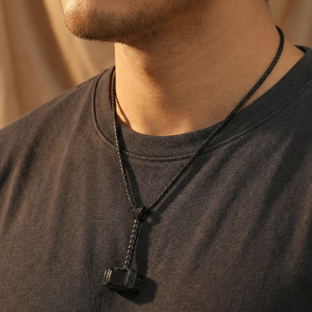 The Guardian: Heavy-Duty Mjolnir Thor's Hammer Urn Necklace