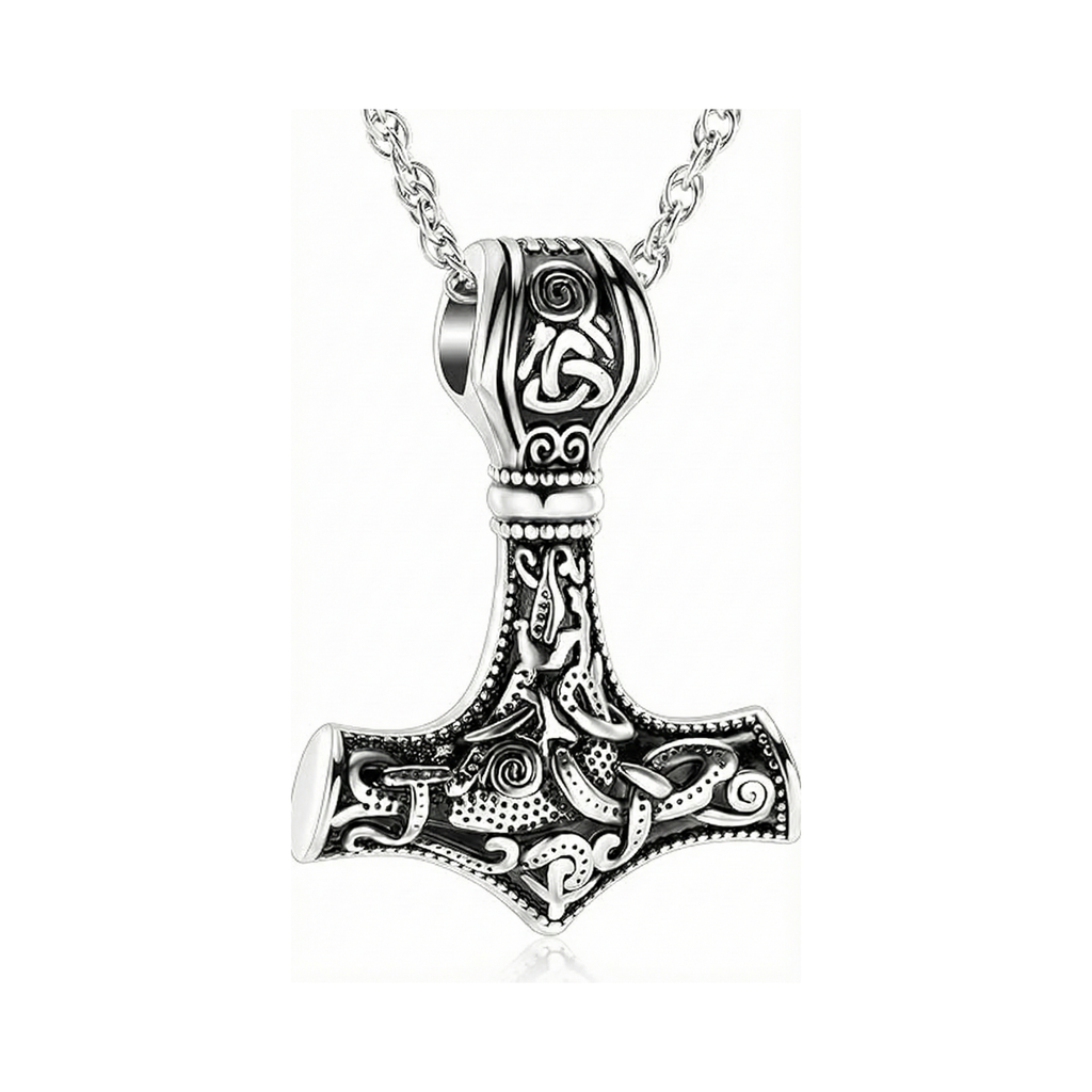 The Protector: Mjolnir Thor's Hammer Urn Necklace (Stainless Steel)