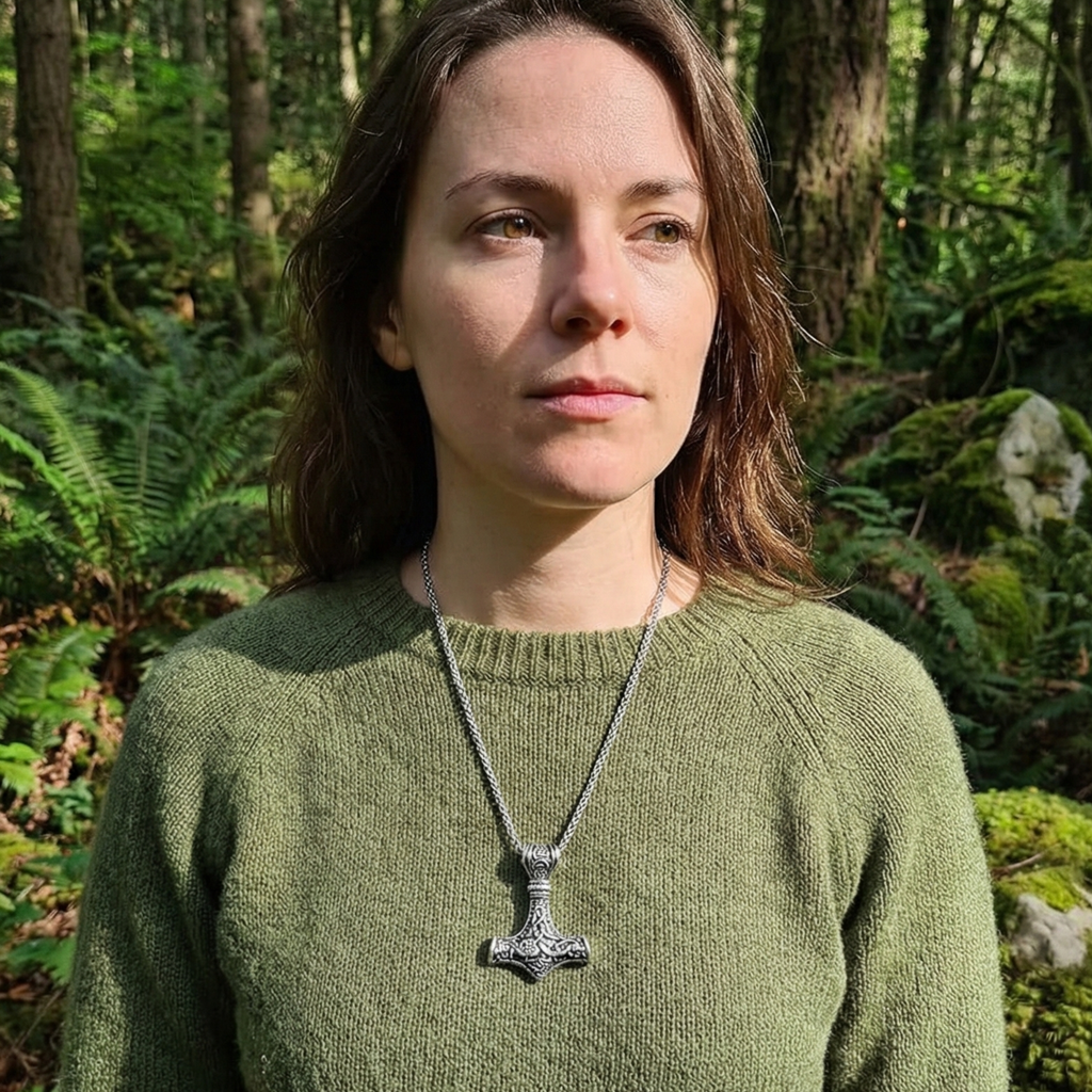 The Protector: Mjolnir Thor's Hammer Urn Necklace (Stainless Steel)