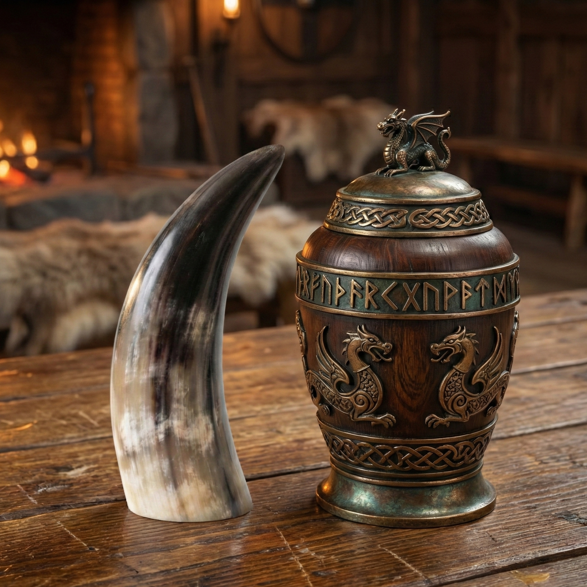 The Kinship Toast: Set of 3 Authentic Viking Horns (Shared Ritual Kit)