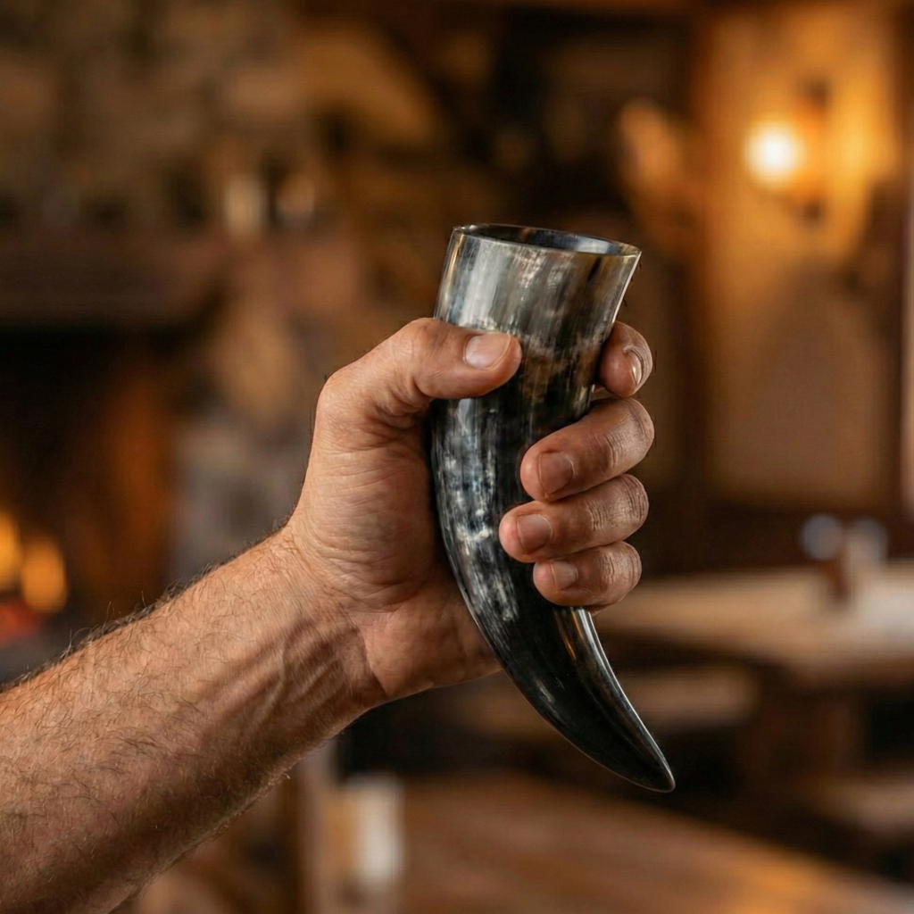The Kinship Toast: Set of 3 Authentic Viking Horns (Shared Ritual Kit)